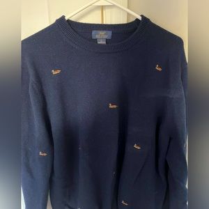 Brooks brothers navy merino sweater w/ mallard embroidery
